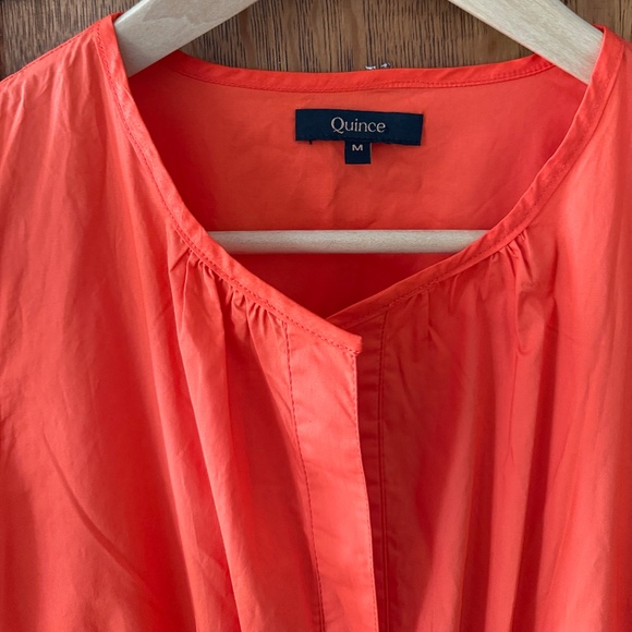 Quince Vermillion Red Poplin Tiered Maxi Dress size Medium - Picture 10 of 12